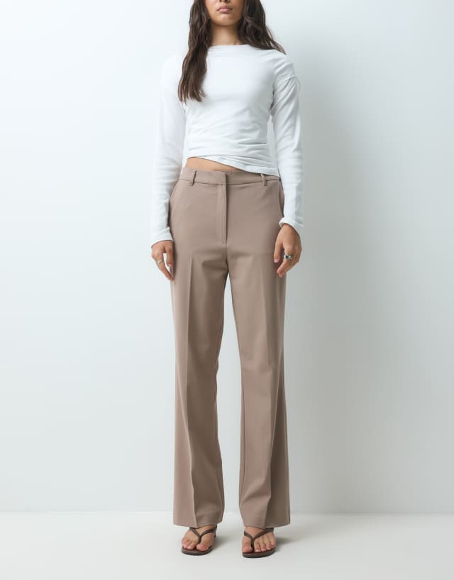 ASOS DESIGN relaxed straight pants in mushroom