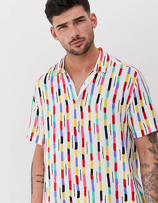 ASOS DESIGN relaxed stripe painted shirt | ASOS
