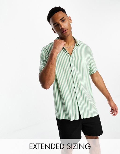 ASOS DESIGN relaxed short sleeve shirt in tiger print with revere collar