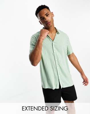 ASOS DESIGN relaxed short sleeve shirt in tiger print with revere collar