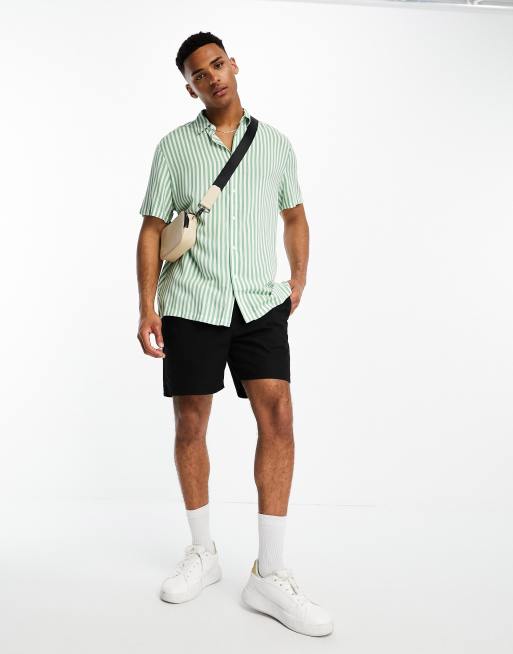 Black and white outlet striped shirt with shorts