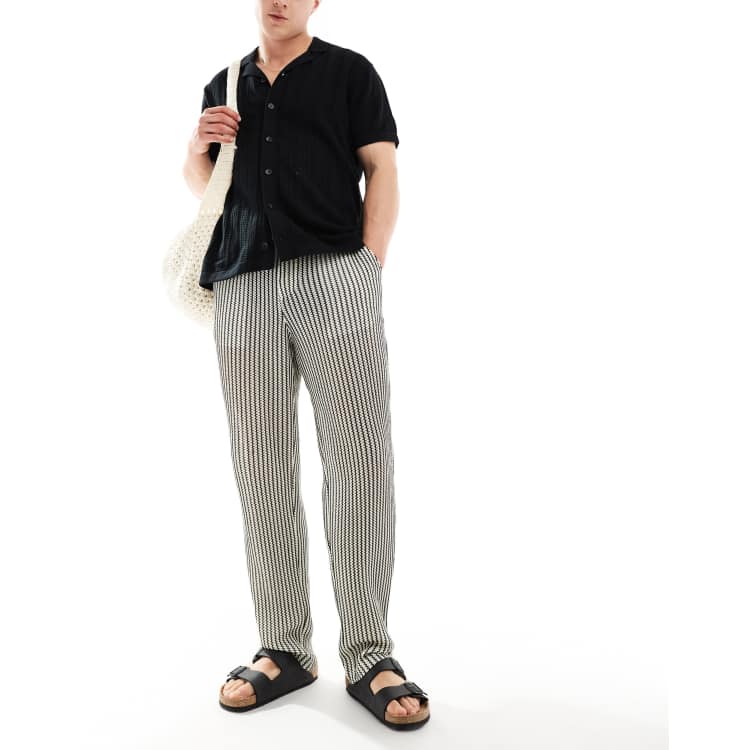 ASOS DESIGN relaxed striped pants in black and white ASOS
