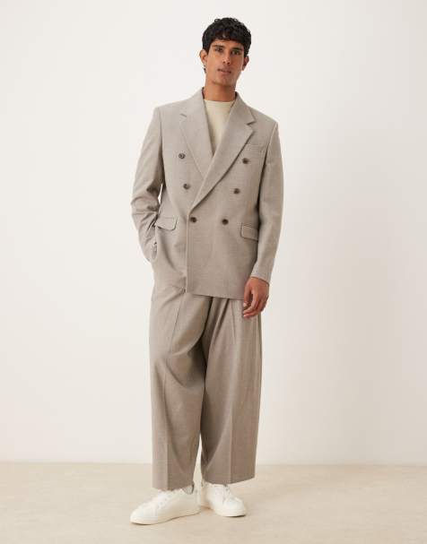 ASOS DESIGN relaxed suit in grey brushed marl - view 1