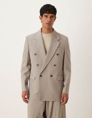 Asos Design Relaxed Suit Jacket In Neutral