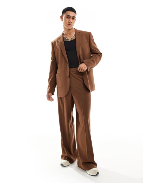 ASOS DESIGN relaxed suit jacket in chocolate brown - view 1