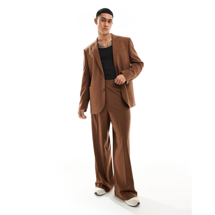 ASOS DESIGN relaxed suit jacket in chocolate brown | ASOS