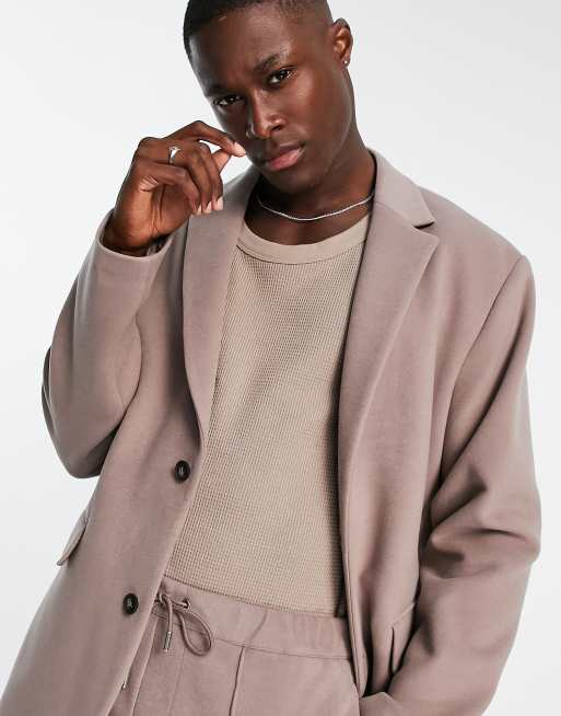 ASOS DESIGN relaxed suit jacket in fawn brushed moleskin