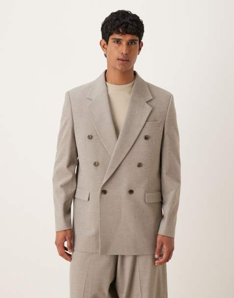 ASOS DESIGN relaxed suit jacket in grey brushed marl - view 1