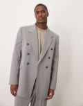 [ASOS DESIGN] ASOS DESIGN relaxed suit jacket in grey pinstripe Chest 38 Regular GREY