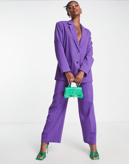 ASOS DESIGN relaxed suit pants in purple