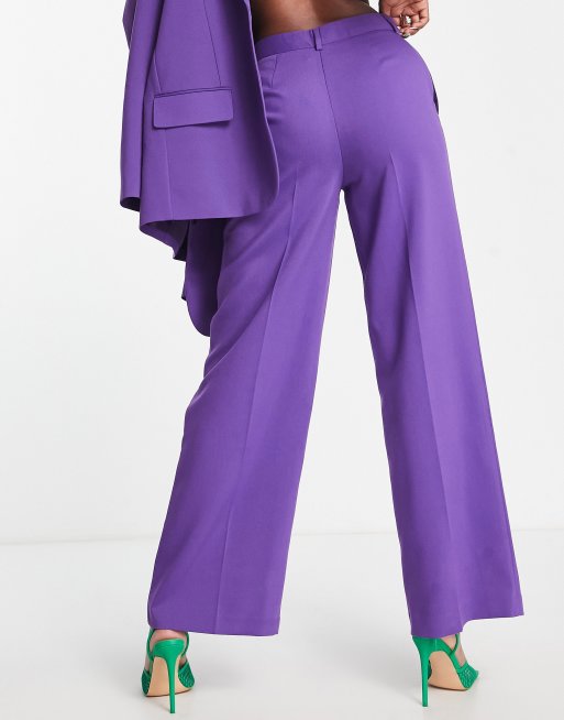 Purple trousers  Purple pants outfit, Belted pants, Purple