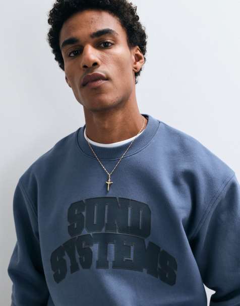 ASOS DESIGN Relaxed-Sweatshirt mit College-Frontprint in Blau - view 1