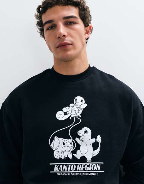 ASOS DESIGN relaxed sweatshirt with Pokemon Kanto print in black - view 1