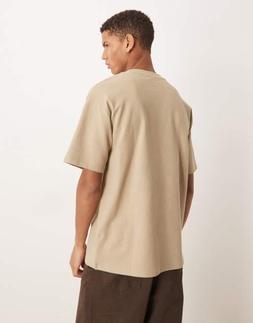 ASOS DESIGN relaxed t-shirt in beige boucle , 3 of 5