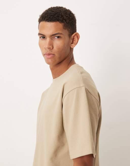 ASOS DESIGN relaxed t-shirt in beige boucle , 4 of 5