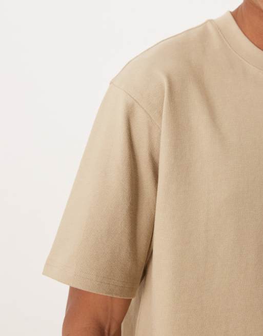 ASOS DESIGN relaxed t-shirt in beige boucle , 5 of 5