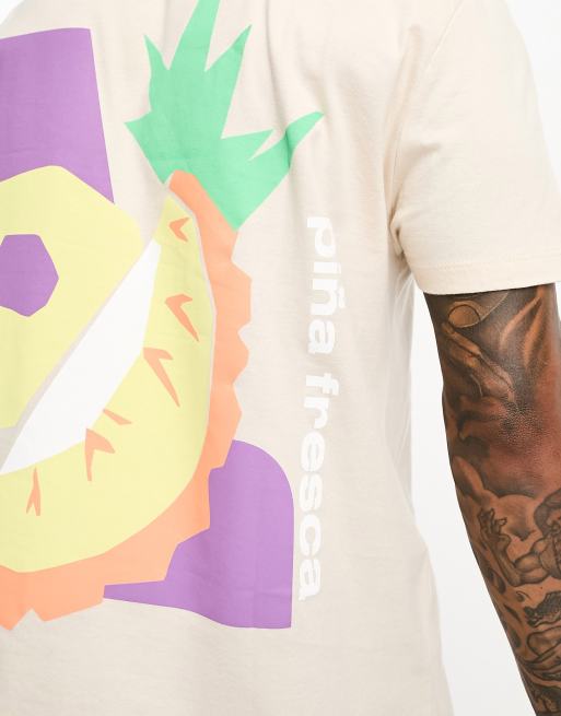 ASOS DESIGN relaxed t-shirt in beige with fruit print | ASOS