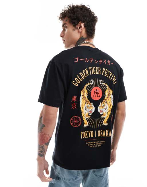 ASOS DESIGN relaxed t-shirt in black with back print