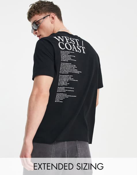 ASOS DESIGN relaxed T-shirt in black with front & back text print - view 1