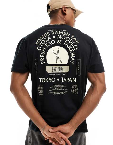 ASOS DESIGN relaxed t-shirt in black with souvenir back print - view 1