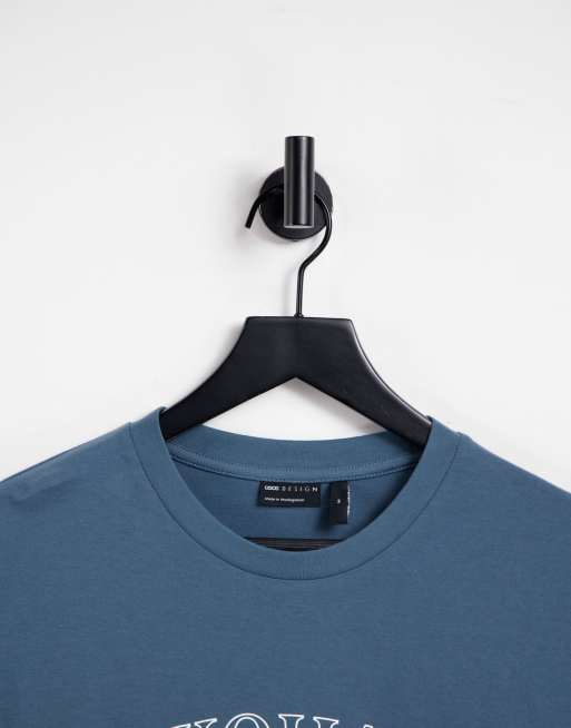 ASOS DESIGN relaxed t-shirt in blue with Yokohama city print, 3 of 4