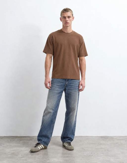 ASOS DESIGN relaxed t-shirt in brown waffle, 7 of 8