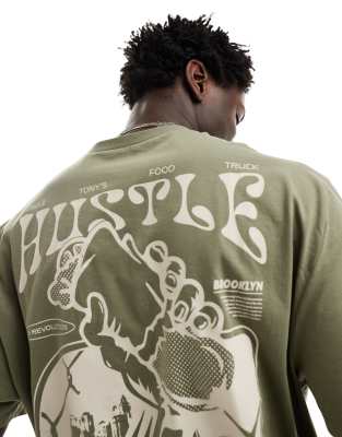 ASOS DESIGN relaxed T-shirt in brown with back burrito print