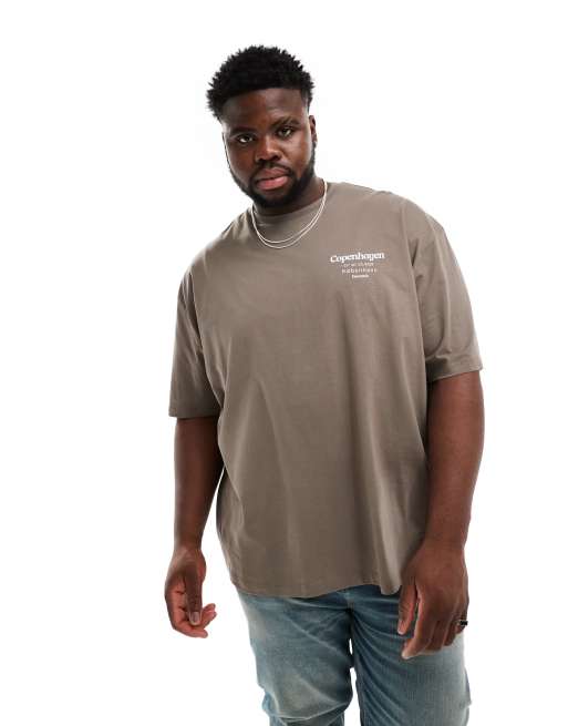 ASOS DESIGN relaxed t-shirt in brown with Copenhagen back print, 2 of 4