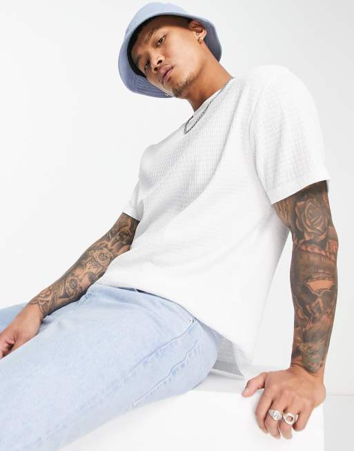 ASOS DESIGN relaxed t-shirt in cream texture