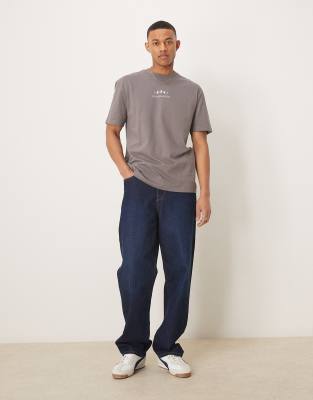 Asos Design Relaxed T-shirt In Gray
