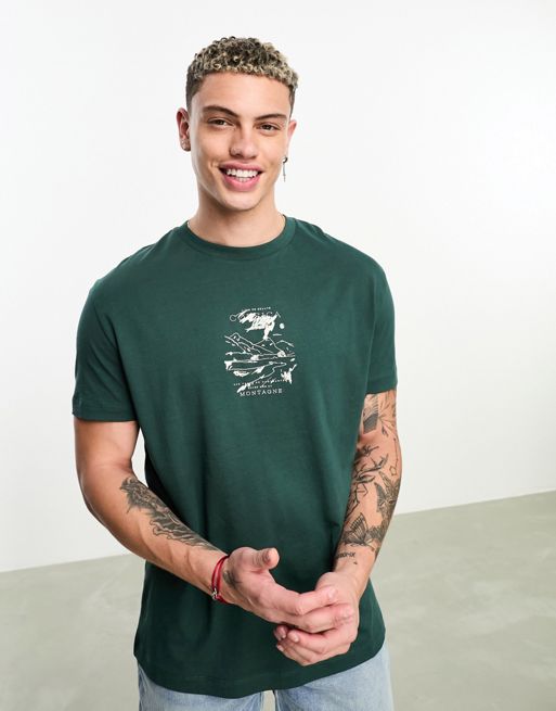 Relaxed Fit Short Sleeve Graphic Tee - Green