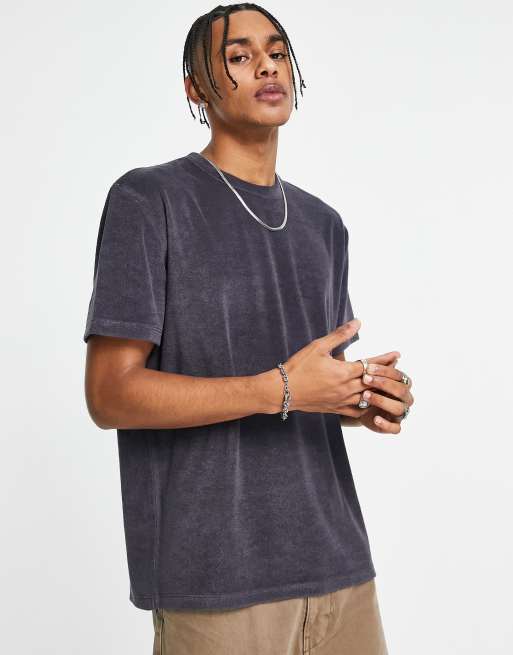 ASOS DESIGN relaxed t-shirt in grey towelling