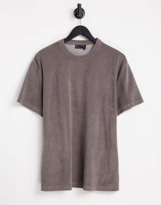 Asos Design Relaxed T-shirt In Grey Towelling 