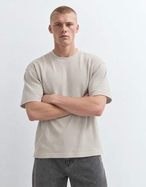 ASOS DESIGN relaxed t-shirt in grey waffle, 5 of 8