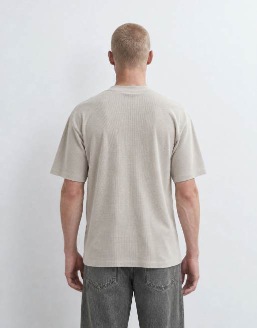 ASOS DESIGN relaxed t-shirt in grey waffle, 7 of 8