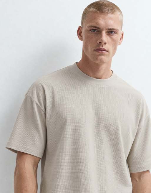 ASOS DESIGN relaxed t-shirt in grey waffle, 8 of 8