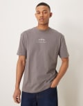 [ASOS DESIGN] ASOS DESIGN relaxed t-shirt in grey with celestial chest print L Volcanic Glass