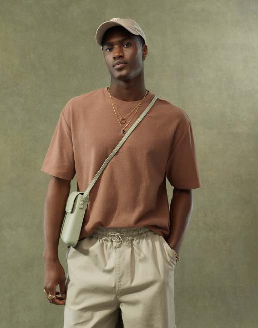 ASOS DESIGN relaxed t-shirt in heavyweight 220gsm brown with butterfly back print, 2 of 4