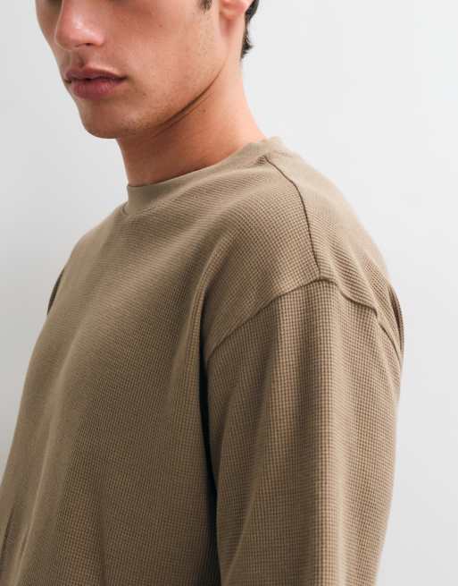 ASOS DESIGN relaxed T-shirt in lichtbruin wafelstructuur, 4 van 5