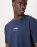 [ASOS DESIGN] ASOS DESIGN relaxed t-shirt in navy with celestial chest print XL NAVY