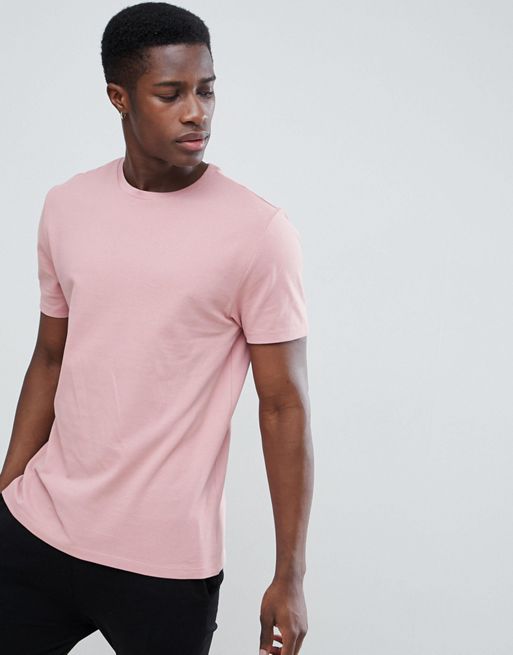 ASOS DESIGN relaxed t-shirt in pique in pink | ASOS