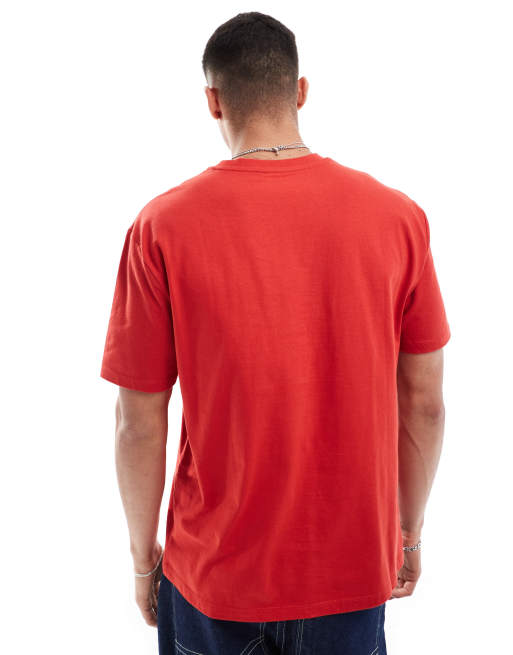 ASOS DESIGN relaxed t-shirt in red with street front print, 3 of 4