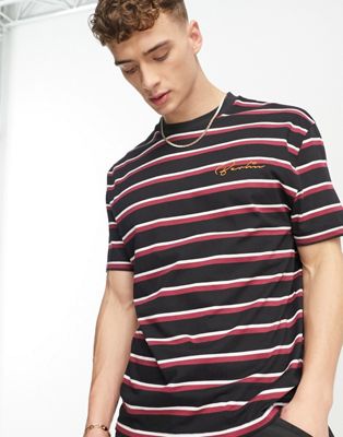 ASOS DESIGN relaxed t-shirt in stripe with city embroidery