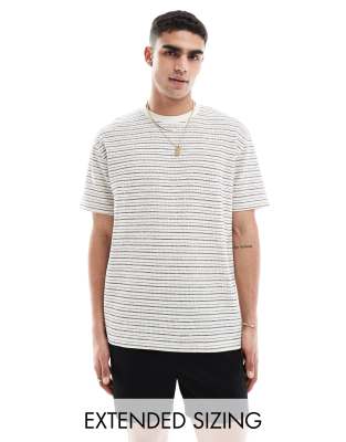 ASOS DESIGN relaxed t-shirt in textured stripe