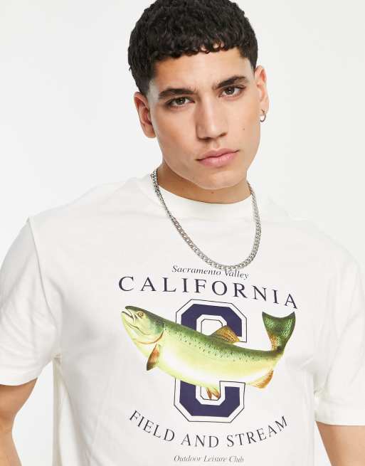 ASOS DESIGN relaxed t shirt in white with collegiate front print