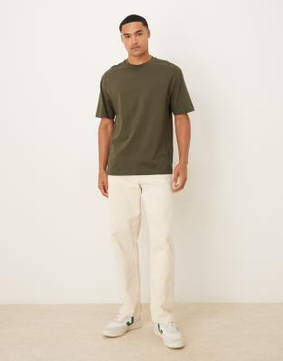 Asos Design Relaxed T-shirt With Back Print In Green