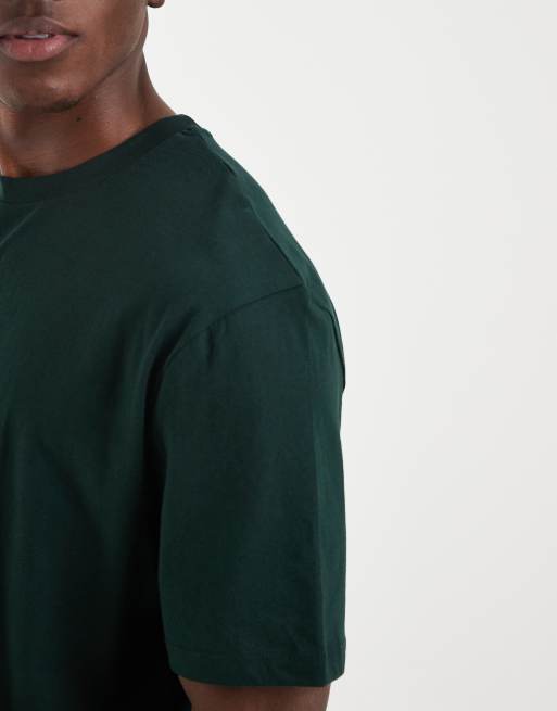 ASOS DESIGN relaxed t-shirt with café graphic in dark green, 3 of 5
