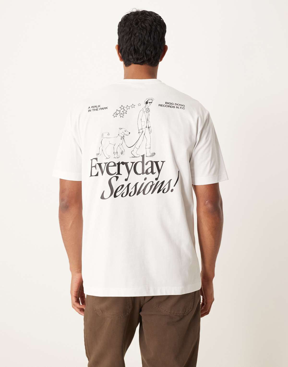 ASOS DESIGN relaxed t-shirt with cartoon back print in white