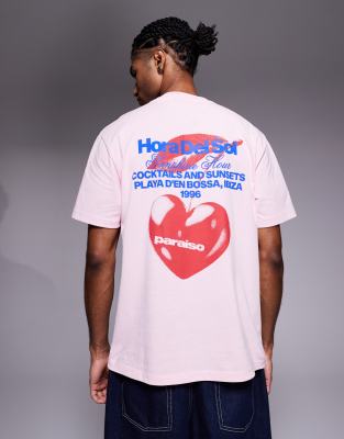 Asos Design Relaxed T-shirt With Cherry Graphic In White