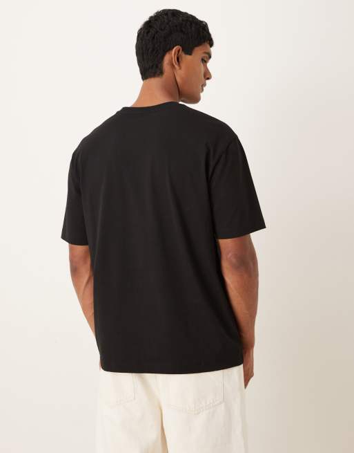 ASOS DESIGN relaxed T-shirt with chest print in black, 3 of 5